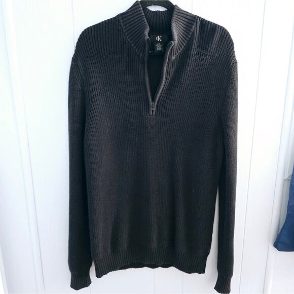 Calvin Klein Oversize Ribbed Knit Sweater size Large Classic Comfy Winter Office - Picture 1 of 7